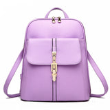 Candy Color Leather Backpack