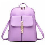 Candy Color Leather Backpack